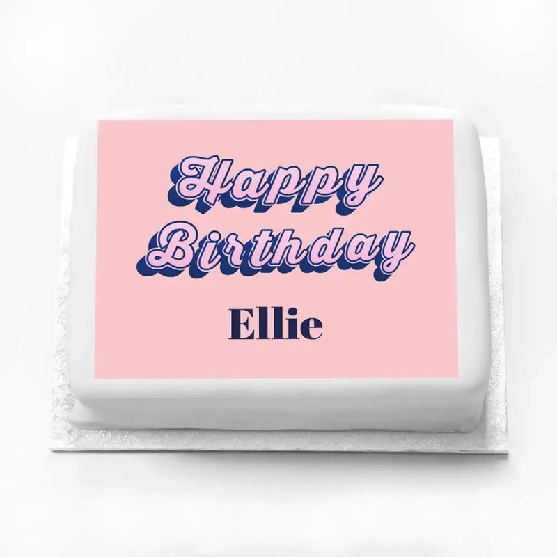 Personalised Birthday Cake - Pink Decorative Personalised Cake