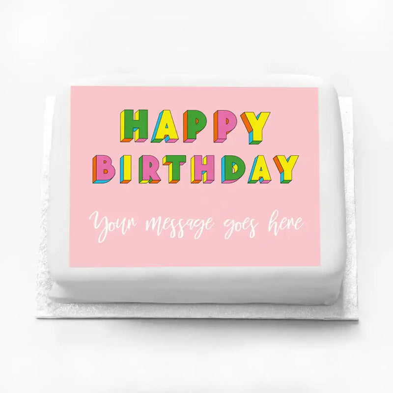 Personalised Birthday Cake - Graphic Pink Personalised Cake