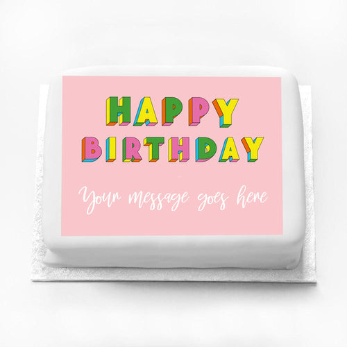 Personalised Birthday Cake - Pink Graphic