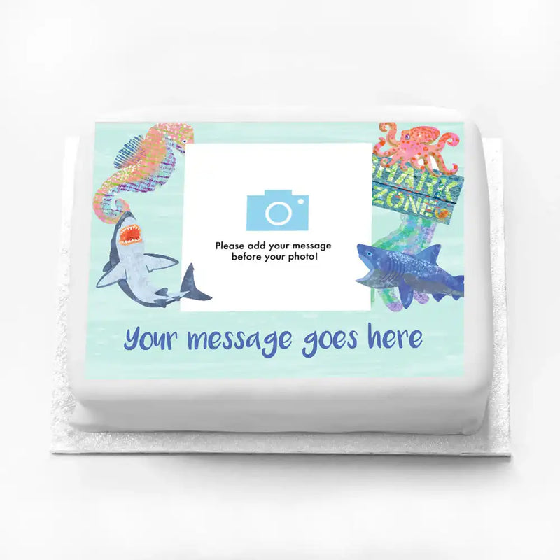 Personalised Photo Cake - King of the Sea Photo & Message Large (up to 20 small portions) Personalised Cake