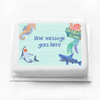 Personalised Photo Cake - King of the Sea Message Only Large (up to 20 small portions) Personalised Cake