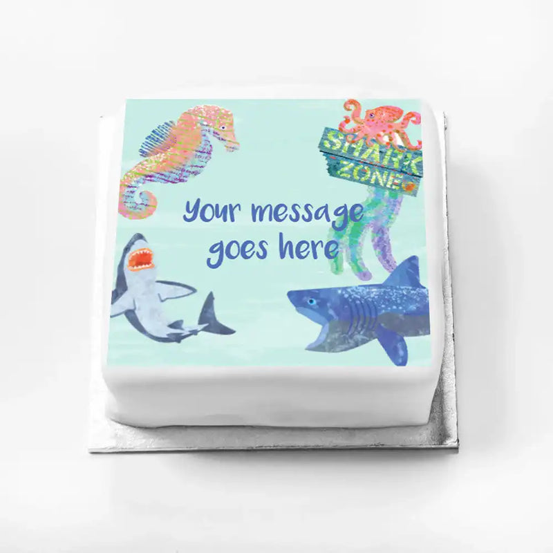Personalised Photo Cake - King of the Sea Message Only Small (up to 6 small portions) Personalised Cake