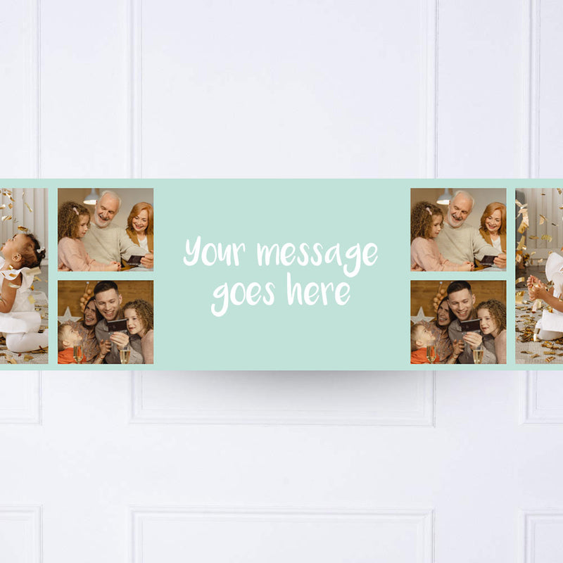 Blue Collage Personalised Party Banner