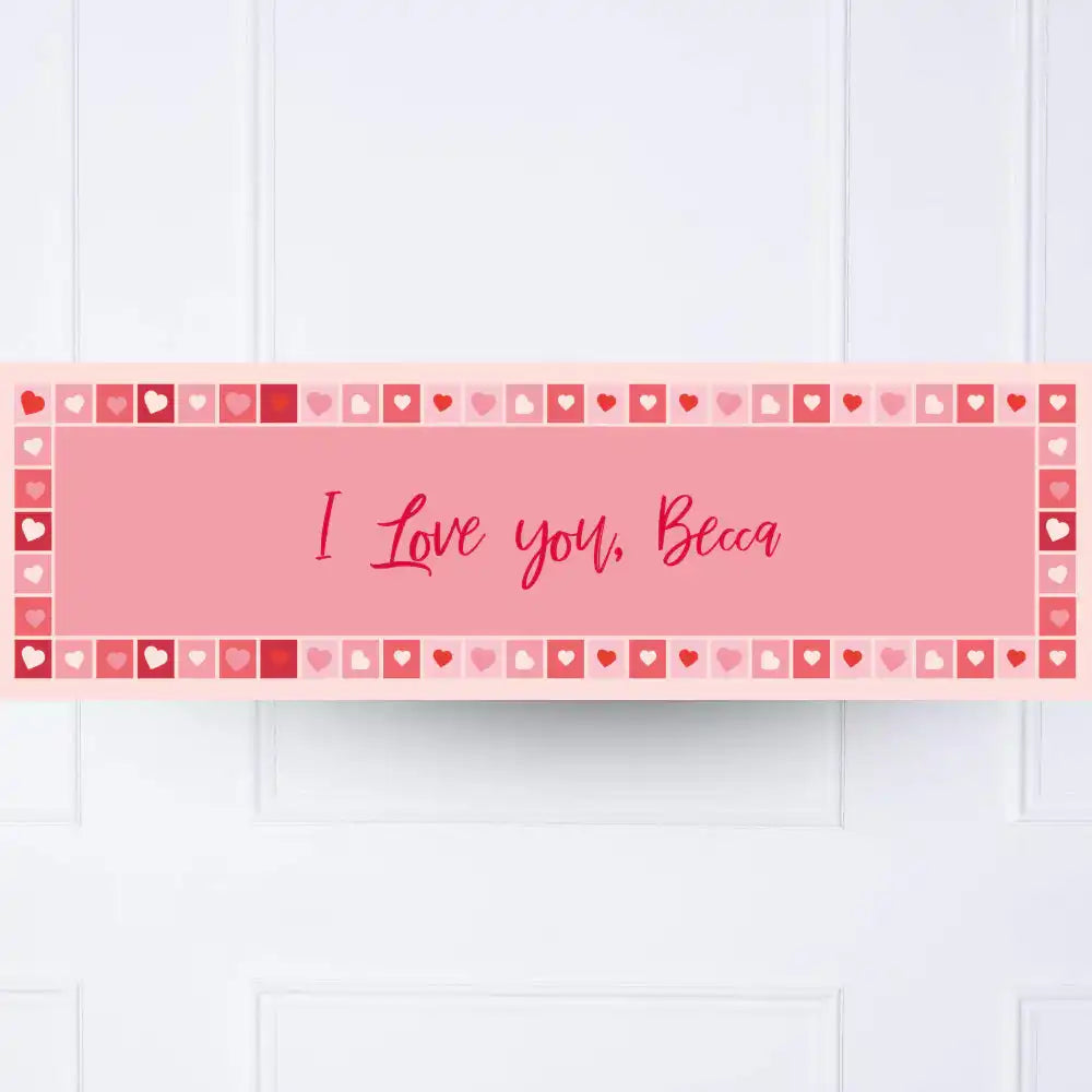 Photo Heart Collage Personalised Party Banner Personalised Banner
