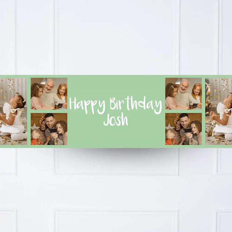Green Collage Personalised Party Banner Personalised Banner