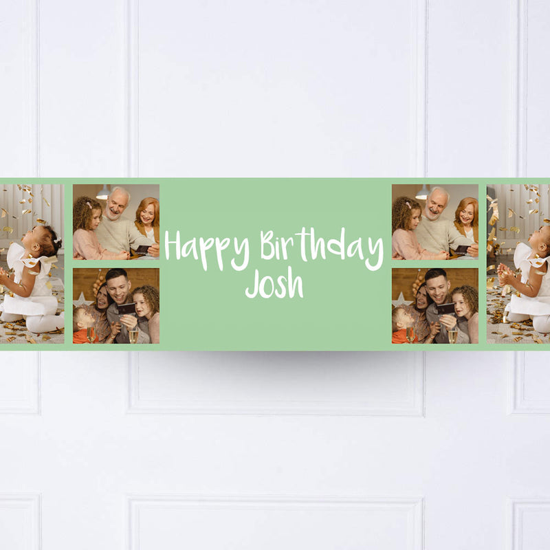Green Collage Personalised Party Banner