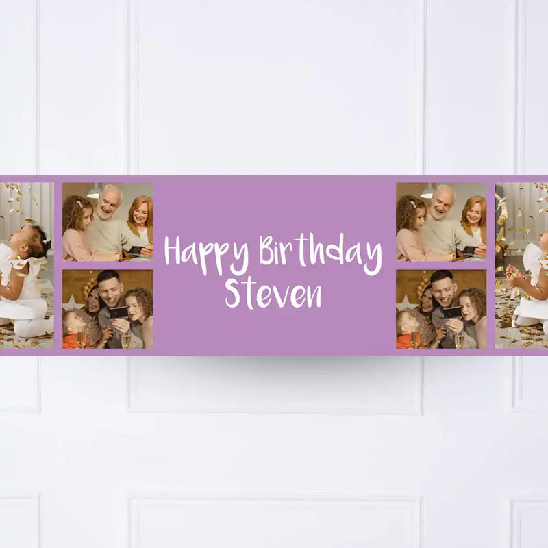 Purple Collage Personalised Party Banner Personalised Banner