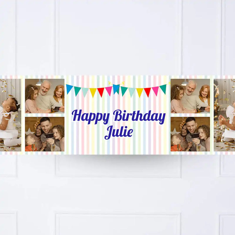 Rainbow Bunting Personalised Party Banner Personalised Banner