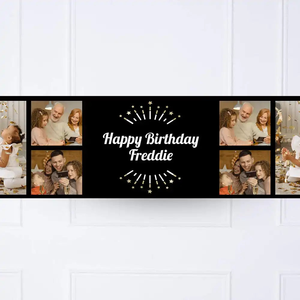 Black Milestone Personalised Party Banner Personalised Banner