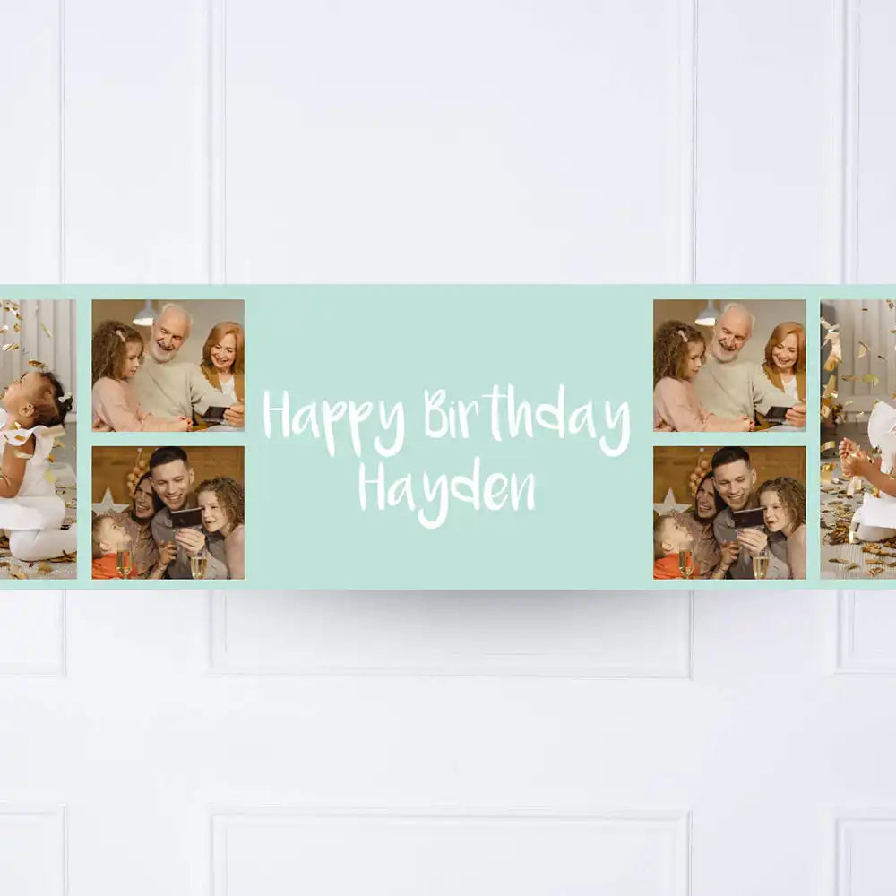 Coloured Collage Personalised Party Banner Personalised Banner