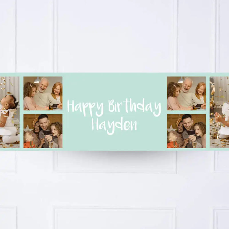 Coloured Collage Personalised Party Banner Personalised Banner