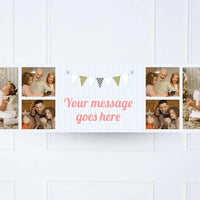 Blue Stripe Bunting Personalised Party Banner Personalised Banner