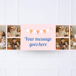 Pink Stripe Bunting Personalised Party Banner