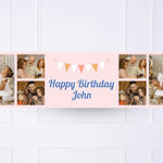 Pink Stripe Bunting Personalised Party Banner