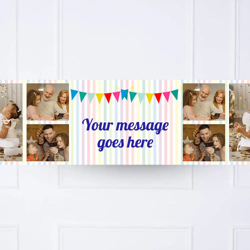 Rainbow Bunting Personalised Party Banner Personalised Banner