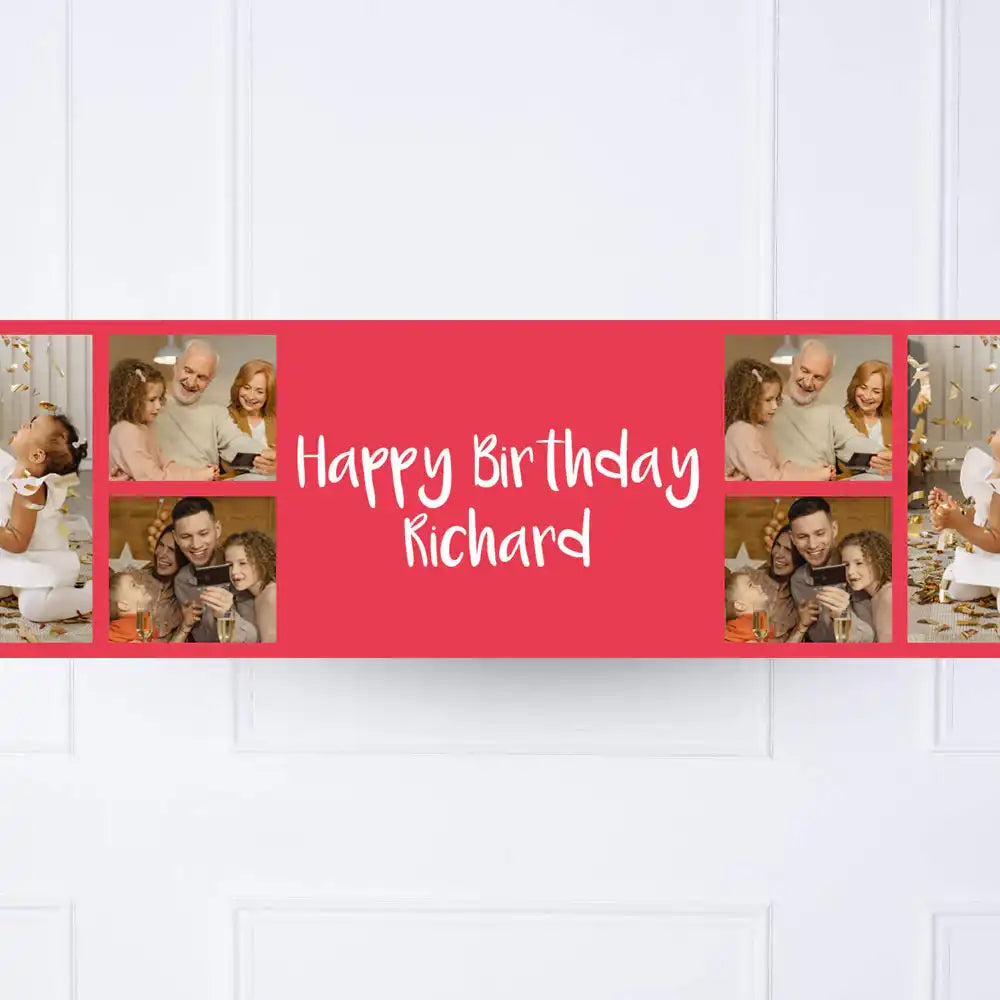 Coloured Collage Personalised Party Banner Personalised Banner