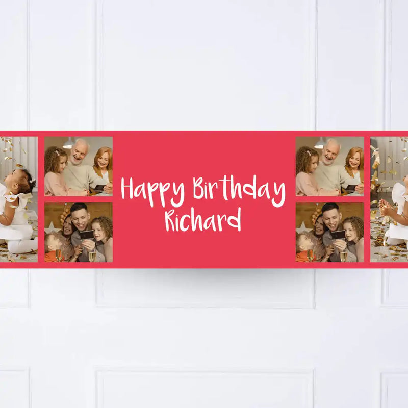 Coloured Collage Personalised Party Banner Personalised Banner