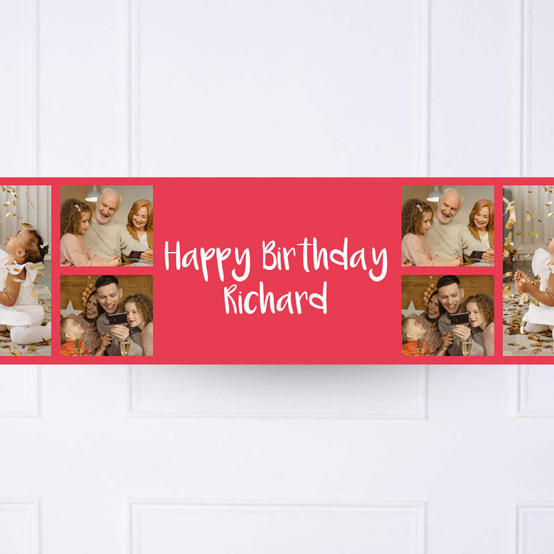 Red Collage Personalised Party Banner