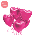 Inflated Balloon Bunch - Pink Hearts