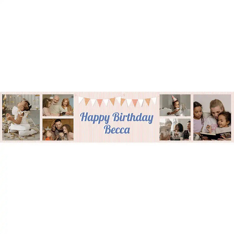 Personalised Pink Bunting Table Runner Personalised Runner