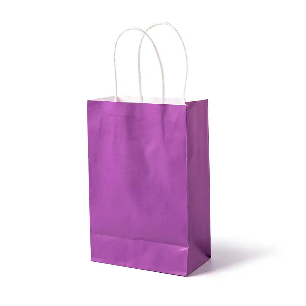 Purple Party Bags with Handles (x12) Party Pieces