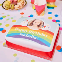 Personalised Photo Cake - Rainbow Personalised Cake