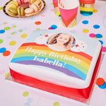 Personalised Photo Cake - Rainbow