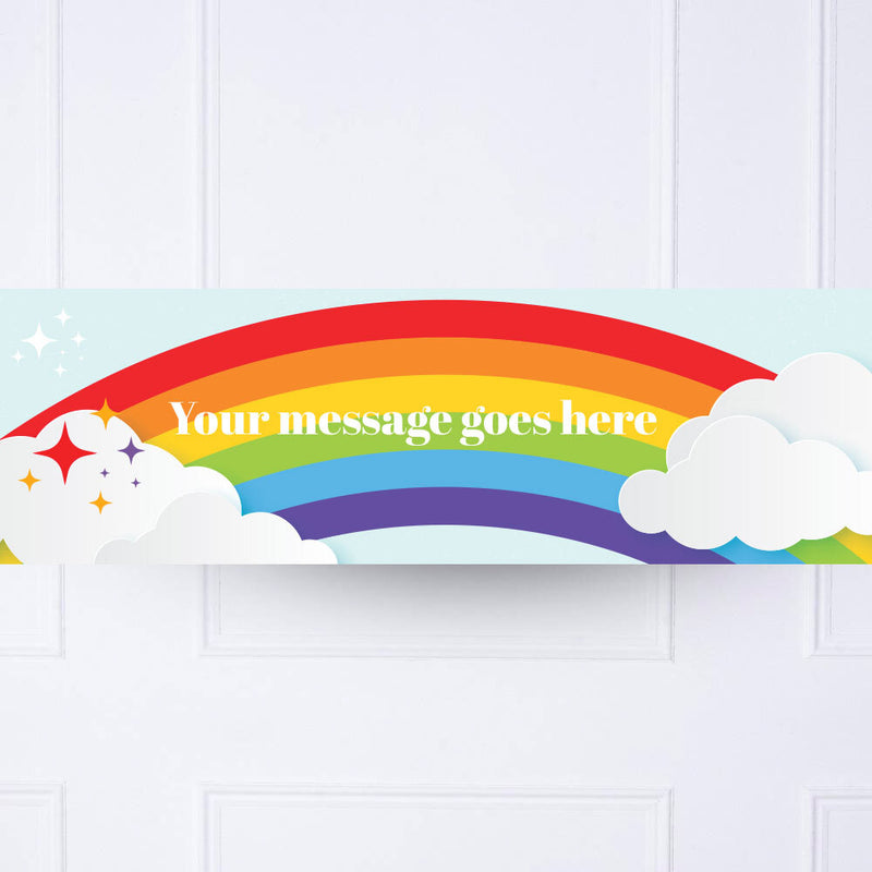 Rainbow Personalised Party Banner