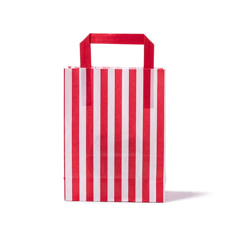 Red Candy Stripe Paper Bag (x12)
