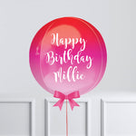 Personalised Orb Balloon - Pink & Red Ombre