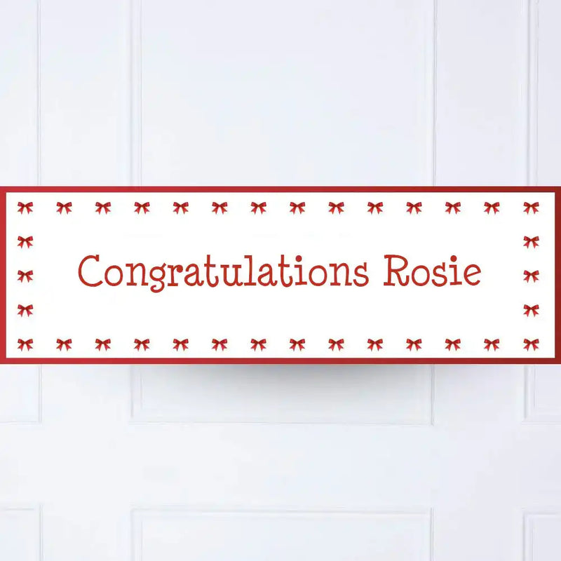 Red Ribbon Personalised Party Banner Personalised Banner