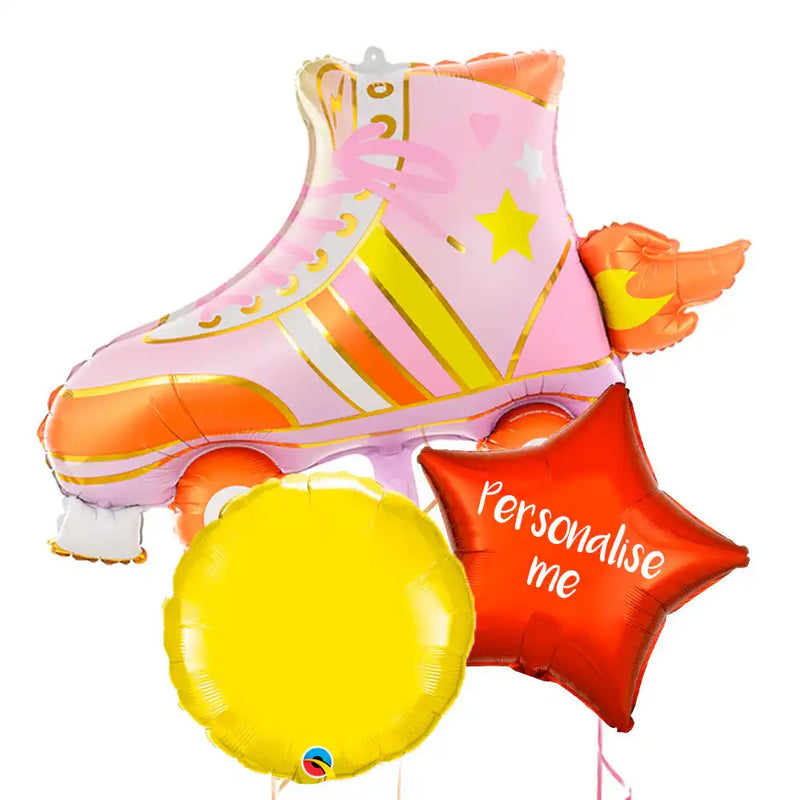 Personalised Inflated Balloon Bouquet in a Box - Roller Disco Personalised Balloons
