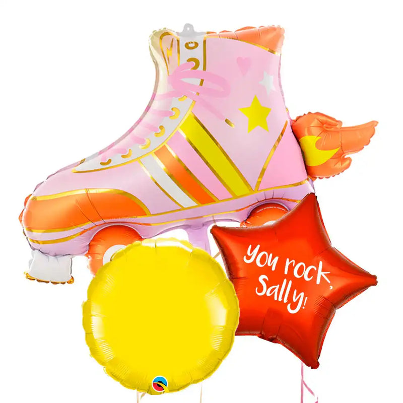 Personalised Inflated Balloon Bouquet in a Box - Roller Disco Personalised Balloons