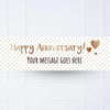 Rose Gold Dots Anniversary Personalised Party Banner No Personalised Banner