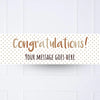 Rose Gold Dots Congratulations Personalised Party Banner No Personalised Banner