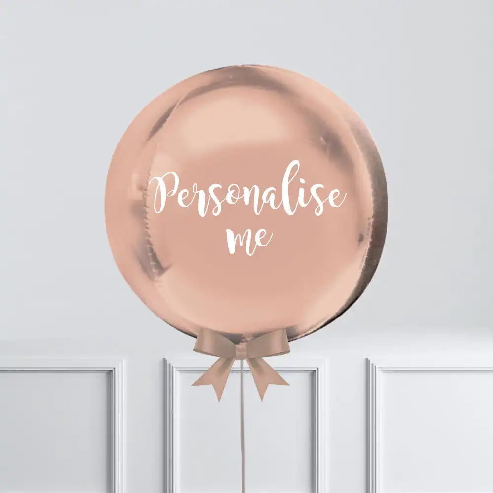 Personalised Orb Balloon - Rose Gold Personalised Balloons