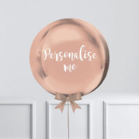 Personalised Orb Balloon - Rose Gold Personalised Balloons