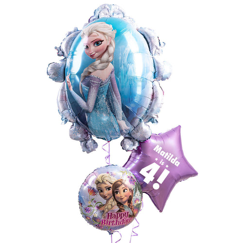 Personalised Inflated Balloon Bunch - Disney Frozen
