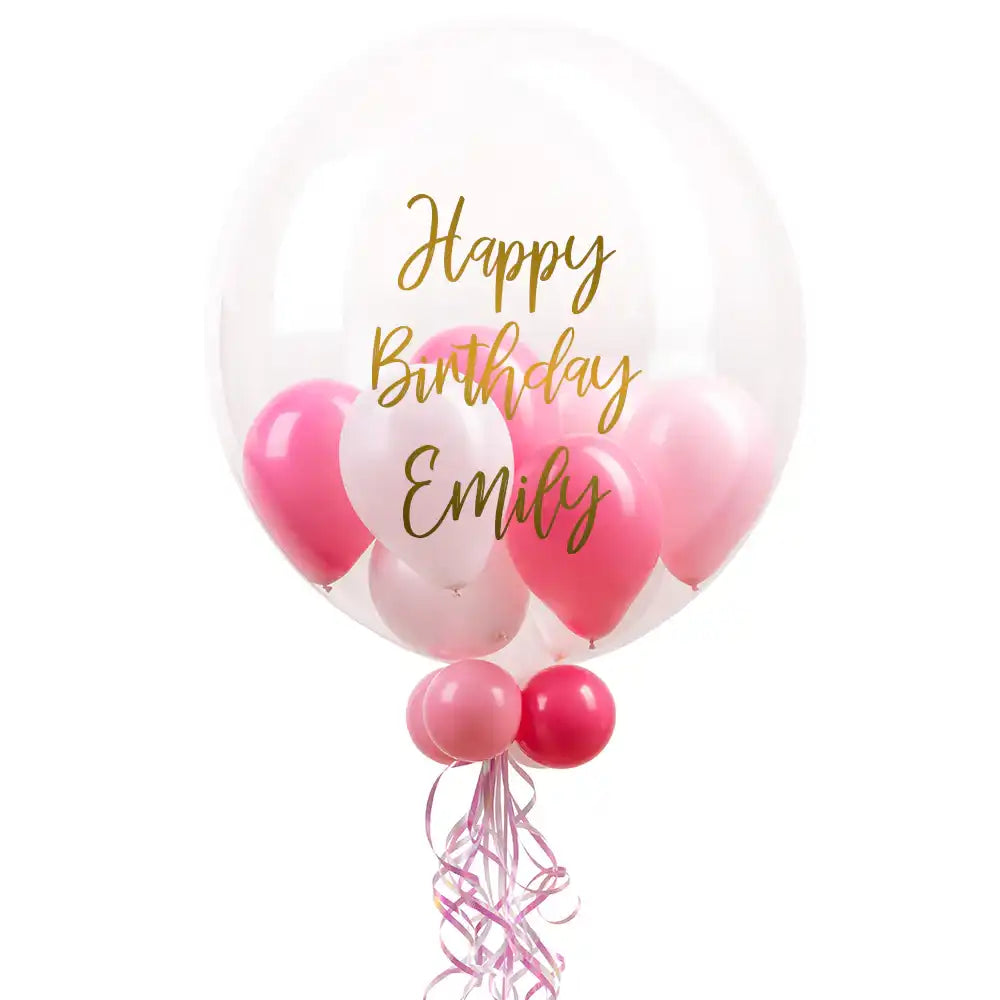 Personalised Bubble Balloon in a Box – Cotton Candy Mini Balloons Personalised Balloons