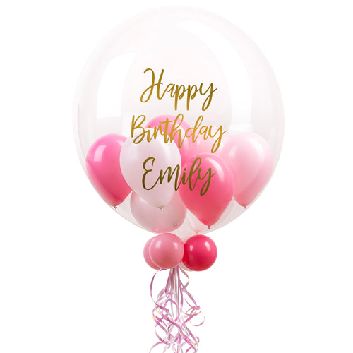 Personalised Bubble Balloon in a Box – Cotton Candy Mini Balloons