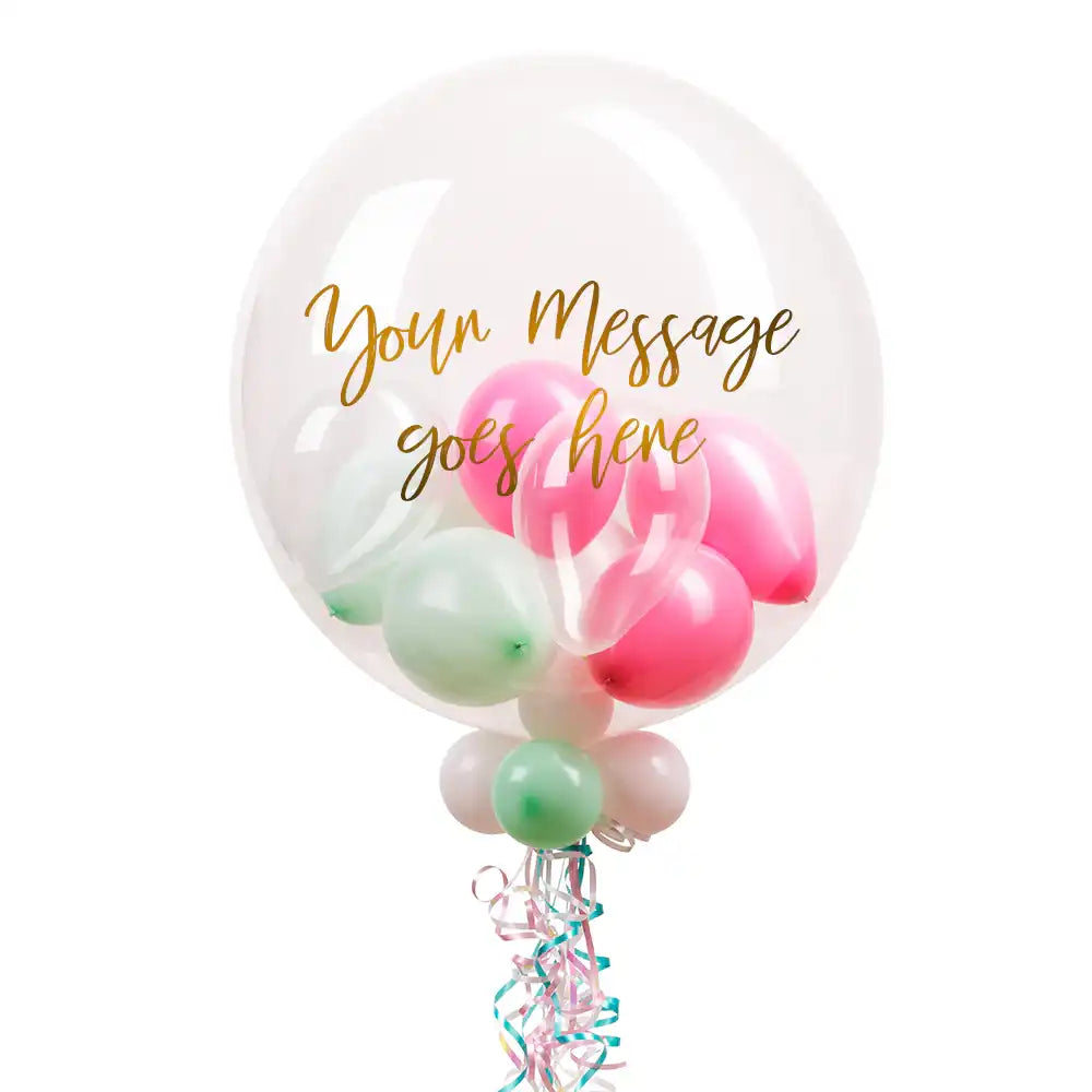 Personalised Bubble Balloon in a Box – Marshmallow Personalised Balloons