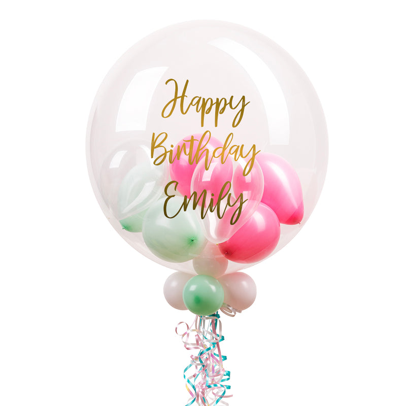 Personalised Bubble Balloon in a Box – Marshmallow