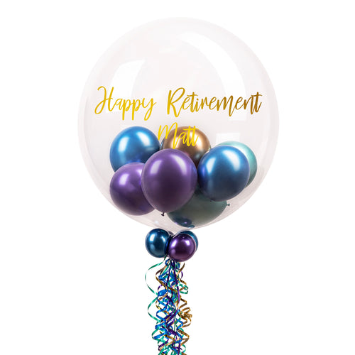 Personalised Bubble Balloon in a Box – Chrome Luxe Mini Balloons