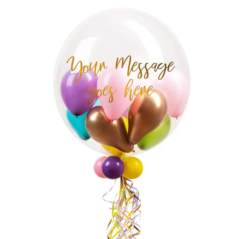 Personalised Bubble Balloon in a Box – Magical Brights Personalised Balloons