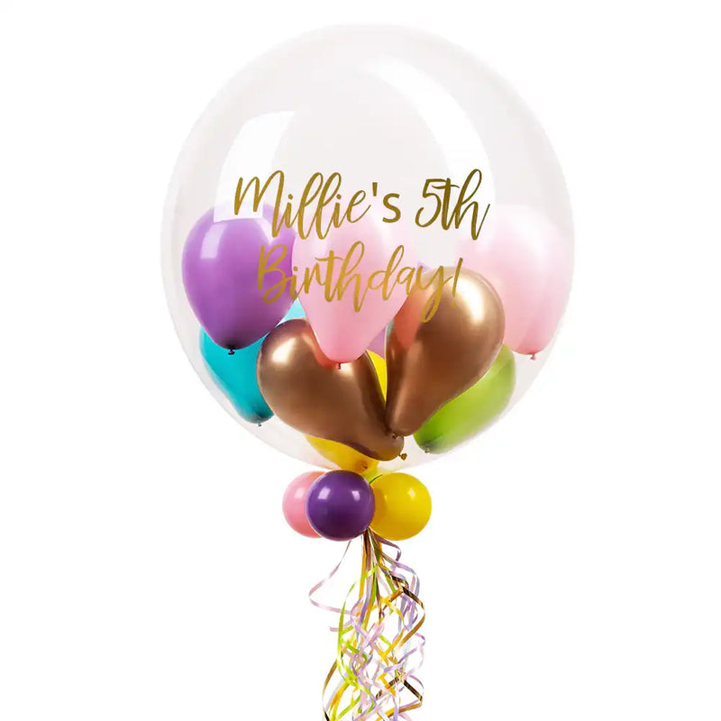Personalised Bubble Balloon in a Box – Magical Brights Personalised Balloons