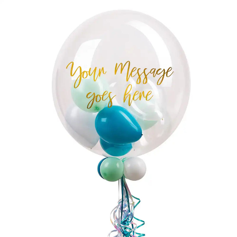 Personalised Bubble Balloon in a Box – Sea Foam Personalised Balloons