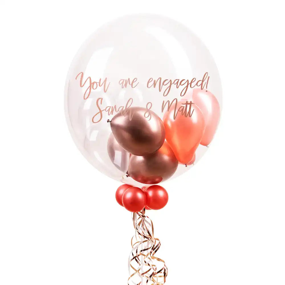 Personalised Bubble Balloon in a Box – Rose Gold Personalised Balloons