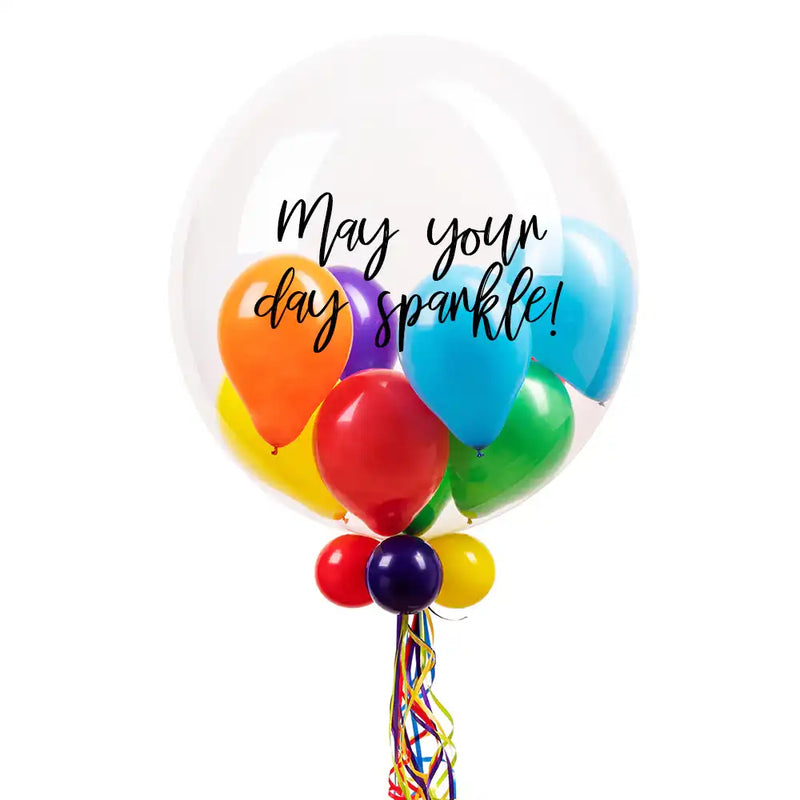 Personalised Bubble Balloon in a Box – Rainbow Personalised Balloons