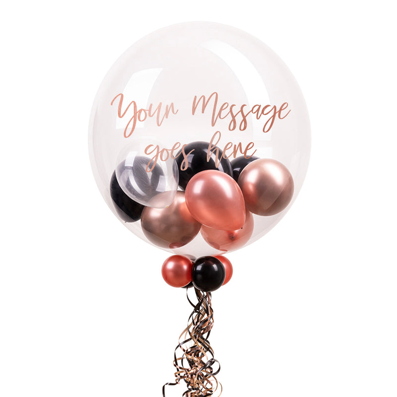 Personalised Bubble Balloon in a Box – Rose Gold Chic