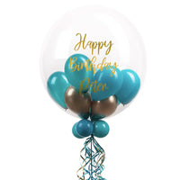 Personalised Bubble Balloon in a Box – Aquamarine Personalised Balloons